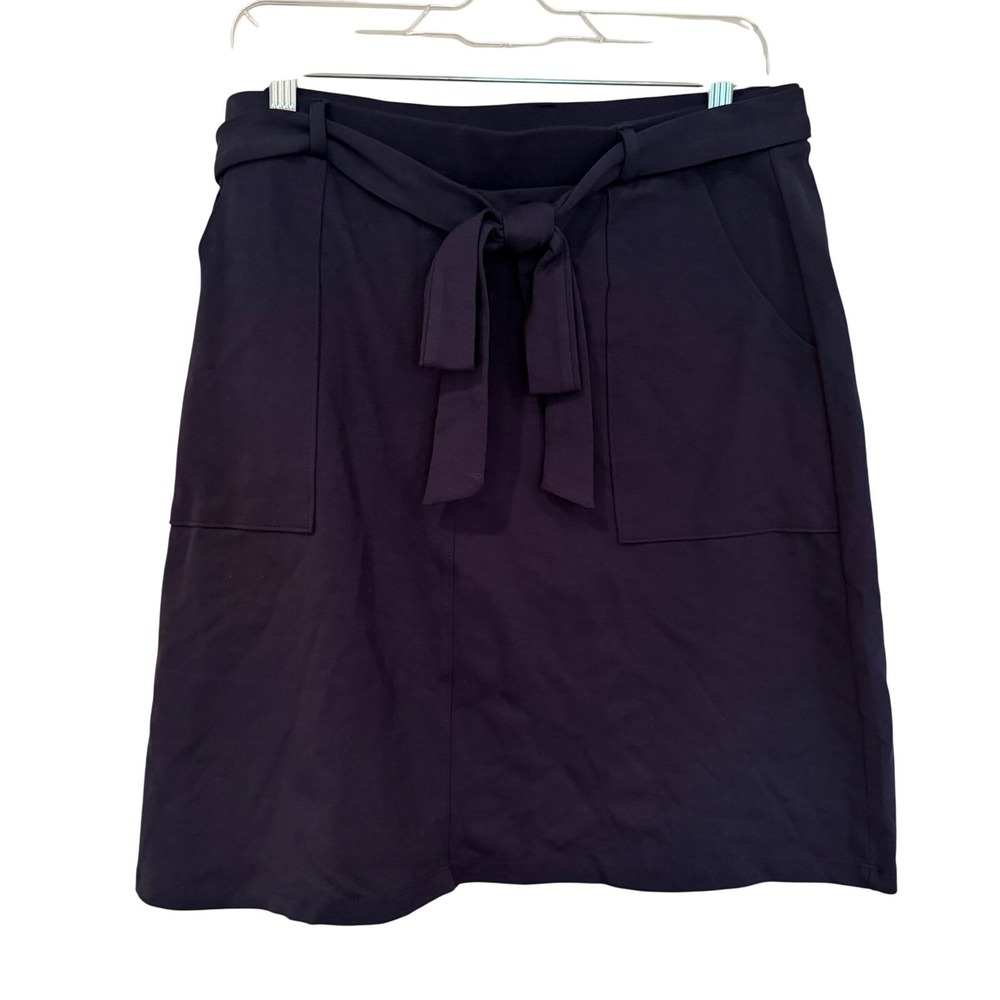 Gilli Donnie Tie Front Stitch Fix Skirt Women's L Navy Career Classic Nautical - Picture 1 of 10